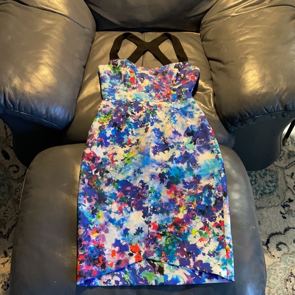 SEXY BLACK HALO dress in floral print sz 6 - Picture 11 of 12